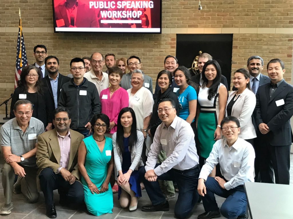 President Fran Brown (center) along with all the attendees of the Public Speaking Workshop.