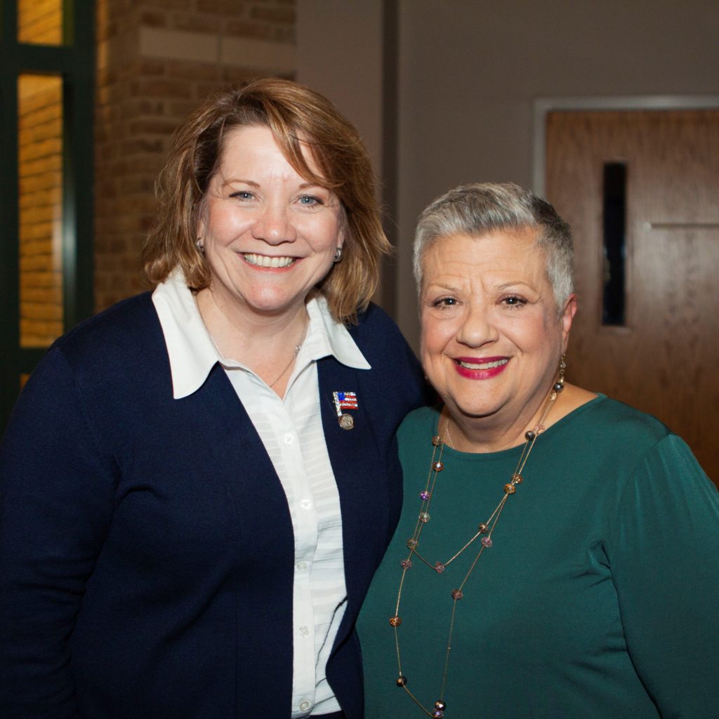 House Democratic Floor Leader Rep. Christine Greig and President Fran Brown