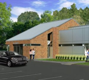 rendering of the new clinic building