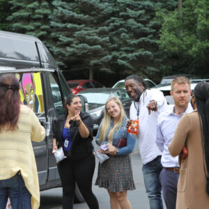 Photo of students at food truck