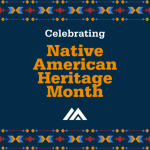 Graphic depicting the words Celebrating Hispanic Heritage Month surrounded by a decorative tribal design border