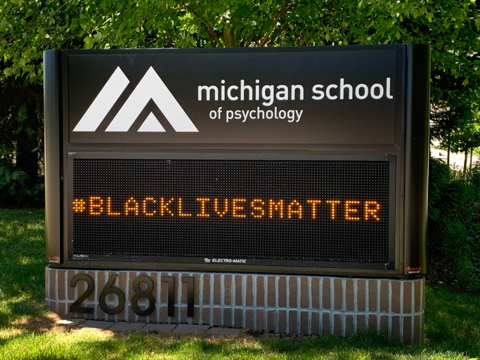 Photo of MSP sign #BlackLivesMatter