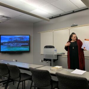 Photo of Dana giving her presentation